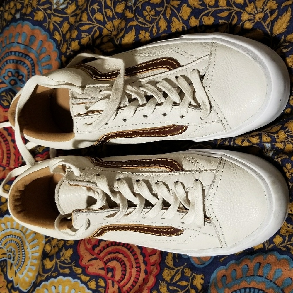 White Leather Vans